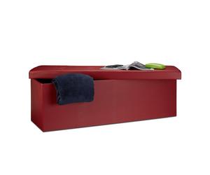 Relaxdays Folding Storage Ottoman Faux Leather