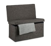 Relaxdays Folding Storage Ottoman with Seat Back L