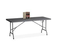 Relaxdays Garden Table, Grey, 73 x 180 x 74 cm