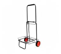 Relaxdays folding transport trolley, padded handle, 2 rubber wheels, tension straps, 35 kg, small cart, black
