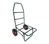 Relaxdays Folding Trolley in Green Steel, Inflatable Tyres, Capacity 80 kg, 102 x 50 x 37 cm