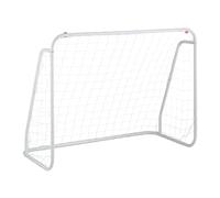 Relaxdays Football Gate, Children & Adults, Exercise Goal, Garden, HWD: 96 x 124 x 61 cm, Steel, Stable, Training, White