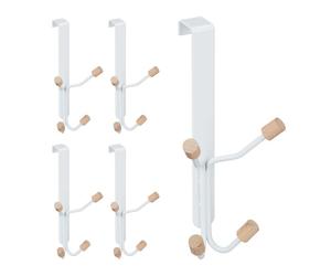 Relaxdays Fourfold Door Hooks Set of 5
