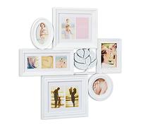Relaxdays Frame for 10, Landscape & Portrait, Photo Collage, Gallery, 70.5 x 70.5 cm, White