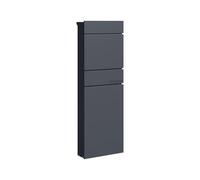 Relaxdays free-standing letterbox with newspaper compartment, HxWxD 111 x 39.5 x 14 cm, weatherproof, 2 keys, anthracite