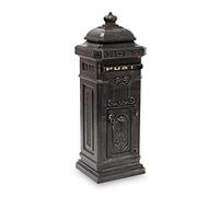 Relaxdays Freestanding Antique Mailbox, 101 x 34.5 x 31 cm, Nostalgic Post Box, Aluminium, British Design, Bronze