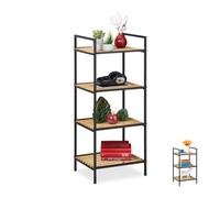 Relaxdays Freestanding Bamboo & Metal Shelf