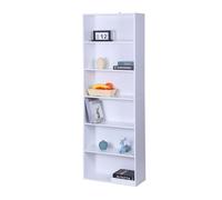 Relaxdays Freestanding Bookcase with Adjustable Shelves, 178.5 x 60 x 24 cm, 6 Compartments, White
