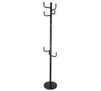 Relaxdays freestanding Coat Rack, with 8 Hooks, Iron Design, HWD: 176 x 30 x 30 cm, Black, Marble