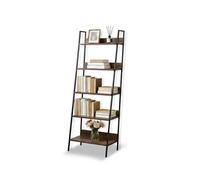 Relaxdays freestanding ladder shelf, modern 5-tier shelf for plants, books & decor, H x W x D: 170x60x30 cm, brown-black