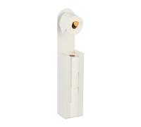 Relaxdays freestanding toilet roll holder, HxWxD: approx. 66x12x11cm, iron & bamboo, toilet paper storage, white/natural