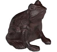 Relaxdays Frog Ornament Garden, Cast Iron, Weatherproof, Funny, Antique Design,