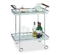Relaxdays Frosted Glass Side Trolley