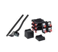 Relaxdays Furniture Lifter and Mover's Dolly, Transport Roller, up to 300 kg, 4 Attachments, Heavy Lifting, Black/Red, Steel, Plastic, 62 cm