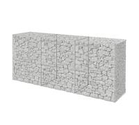 Relaxdays Gabion, Garden Privacy Screen, Stone Basket, 3.5mm Wire, Silver