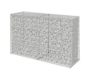 Relaxdays Gabion, Garden Privacy Screen, Stone Basket, 3.5mm Wire, Silver