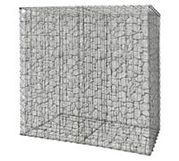 Relaxdays Gabion, Garden Privacy Screen, Stone Basket, 3.5mm Wire, Silver | galvanised, HWD: 100x100x50 cm, gabion wall, steel