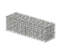 Relaxdays Gabion wall, Garden Privacy Screen, Stone Basket, 4 mm Wire, galvanised, HxWxD: 30x100x30 cm, Steel, Silver