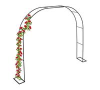 Relaxdays Garden Arbour, Metal, HWD: 210 x 280 x 40 cm, Rose Arch, Archway Trellis for Climbing Plants & Flowers, Black, Steel