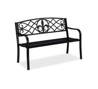 Relaxdays Garden bench with Fleur de Lis motif