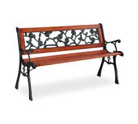 Relaxdays Garden Bench with Rose Pattern
