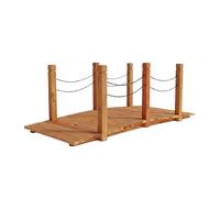 Relaxdays Garden Bridge, posts with chains, spruce wood, for garden pond, HxWxD: 55 x 150 x 67 cm, choice of colours