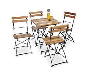 Relaxdays Garden chair set of 4 natural
