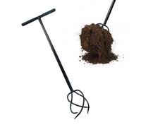 Relaxdays garden claw with handle, 4 tines, non-slip grip, 100 cm high, weed puller & cultivator, steel, black