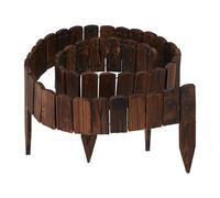Relaxdays Garden Edging, 200 cm Long, Flexible, Visible Height: 10 cm, Push-In, Wood, Pond Fence, Lawn Border, Brown
