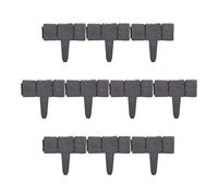 Relaxdays Garden Edging, 40x Set, Flowerbed Lawn Border, Stone Effect, HxW: 10 x 25 cm, Plastic, Push-In, Dark Grey