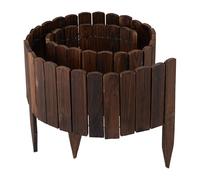 Relaxdays Garden Edging, Flexible Wood Pond Fence, Lawn Border, 200 cm Long, Dark Brown