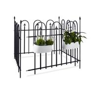 Relaxdays Garden Fence Metal Set of 4