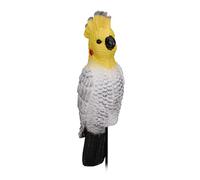 Relaxdays Garden Figurine Bird, Parrot, HxWxD: 51 x 7 x 8 cm, Standing, Plastic, Weatherproof Decoration, Black/Brown, 52 x 7 x 8 cm