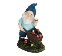 Relaxdays Garden Gnome with Toadstools, Weather & Frostproof, 14.5 x 10.5 x 7...