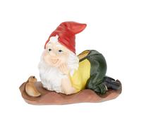 Relaxdays Garden Gnome with Worm, Weatherproof, Frost Resistant, 14 x 19 x 11...