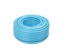 Relaxdays Garden Hose, 20 m, Universal 1/2" Braided Hose, UV & Weatherproof, PP, Light Blue