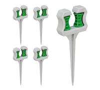 Relaxdays Garden Hose Guide, 5x Set, Ground Spike, Plastic, Discreet, Support, Practical, HxWxD 26x10x3.5 cm, Grey/Green