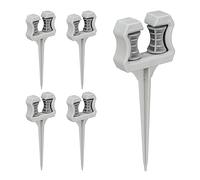 Relaxdays Garden Hose Guide, Set of 5, Ground Spike, Plastic, Discreet, Support, Practical, HxWxD: 26x10x3.5 cm, Grey, 26 x 10 x 3.5 cm