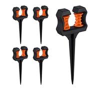 Relaxdays Garden Hose Guide, Set of 5, Ground Spike, Plastic, Discreet, Support, Practical, HxWxD: 26x10x3 cm, Black