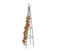 Relaxdays Garden Obelisk, Pyramid, Support for Climbing Plants, Metal, FreeSt...