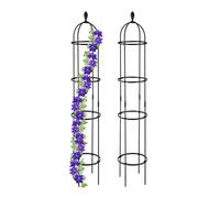 Relaxdays Garden Obelisk, Set of 2, 190 x 35 cm, Support for Climbing Plants,...