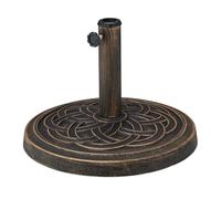 Relaxdays Garden Parasol Base, Suitable For Pole Between Ø34mm to Ø48mm, Heavy Duty, Umbrella Stand, Round Sturdy Holder, Steel, Plastic, Polyresin