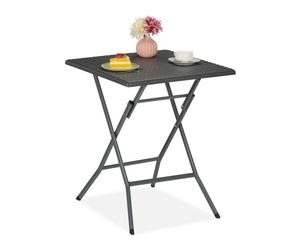 Relaxdays Garden Table in Grey Rattan Look