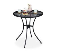 Relaxdays Garden Table with Parasol Hole Black