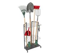 Relaxdays Garden Tool Rack, holds 34 tools, for corners & nooks, anthracite