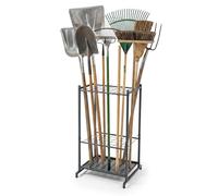 Relaxdays garden tool rack, holds 35 tools, garage, shed, anthracite