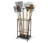 Relaxdays Garden Tool Rack, holds 35 tools, garage & shed, sturdy, compact, steel, black