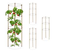 Relaxdays Garden Trellis Set of 4, Metal & Plastic, HxØ 60x22 cm, Support for...