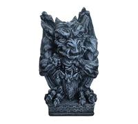 Relaxdays Gargoyle Gothic Figurine, H x W x D: 42 x 28 x 28 cm, Polyresin, UV-Resistant, Weatherproof Garden Decoration, Grey