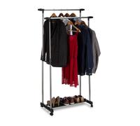 Relaxdays Garment Rack with 2 Rails on Wheels